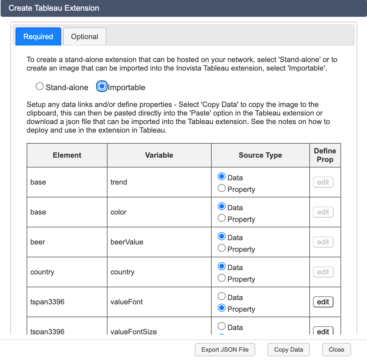 tableau form